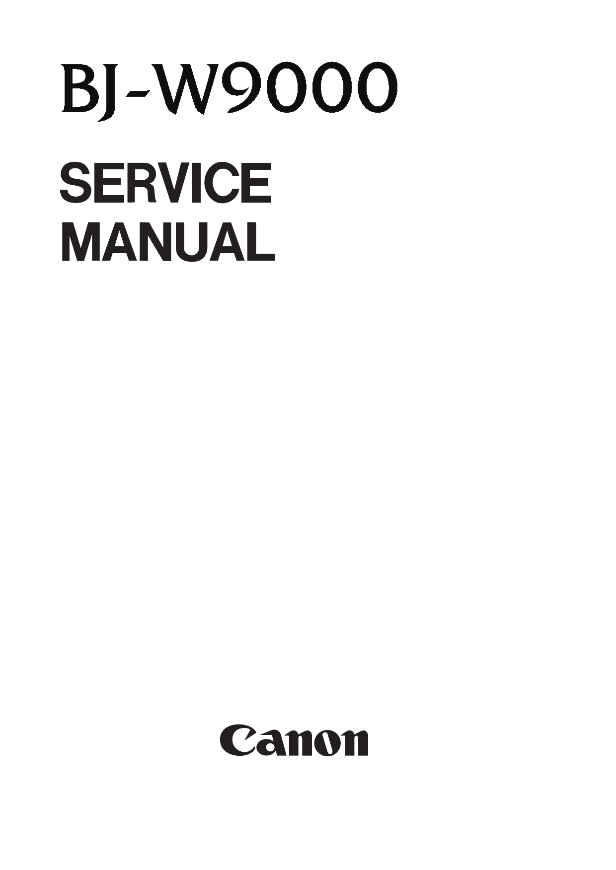 Canon Wide-Format-BubbleJet BJ-W9000 Parts and Service Manual-1